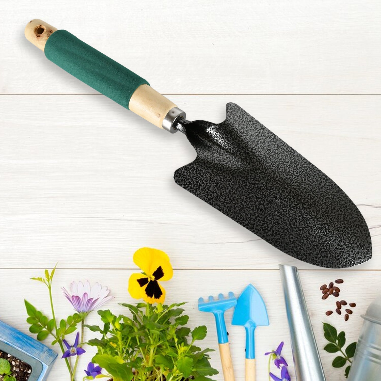 7593 Gardening Tools - Hand Cultivator, Trowel, Heavy Duty with Ergonomic Wooden Handle for Transplanting and Digging (3 Pcs Set) 7593 Gardening Tools - Hand Cultivator, Trowel, Heavy Duty with Ergonomic Wooden Handle for Transplanting and Digging (3 Pcs Set)